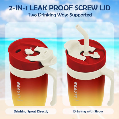 Trinkflasche Sport 1.2L Strohhalm BPA-frei Auslaufsicher Fitness Rot