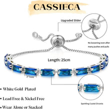 CASSIECA Tennis Armband Damen Weißgold Kristall Verstellbar