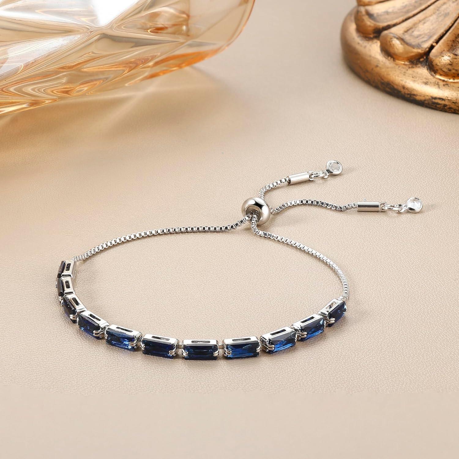 Armband Damen Tennis Kristall Mehrfarbig Zirkonia Geschenk Box Gold