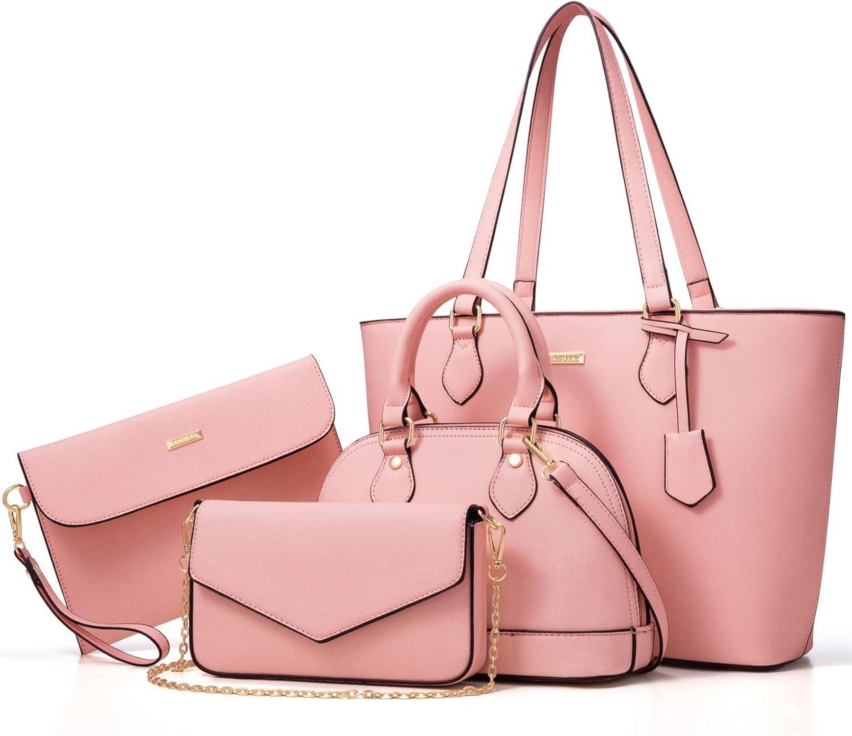 Handtasche Set Damen Schultertasche Tragetasche 4-teilig Büro Einkauf