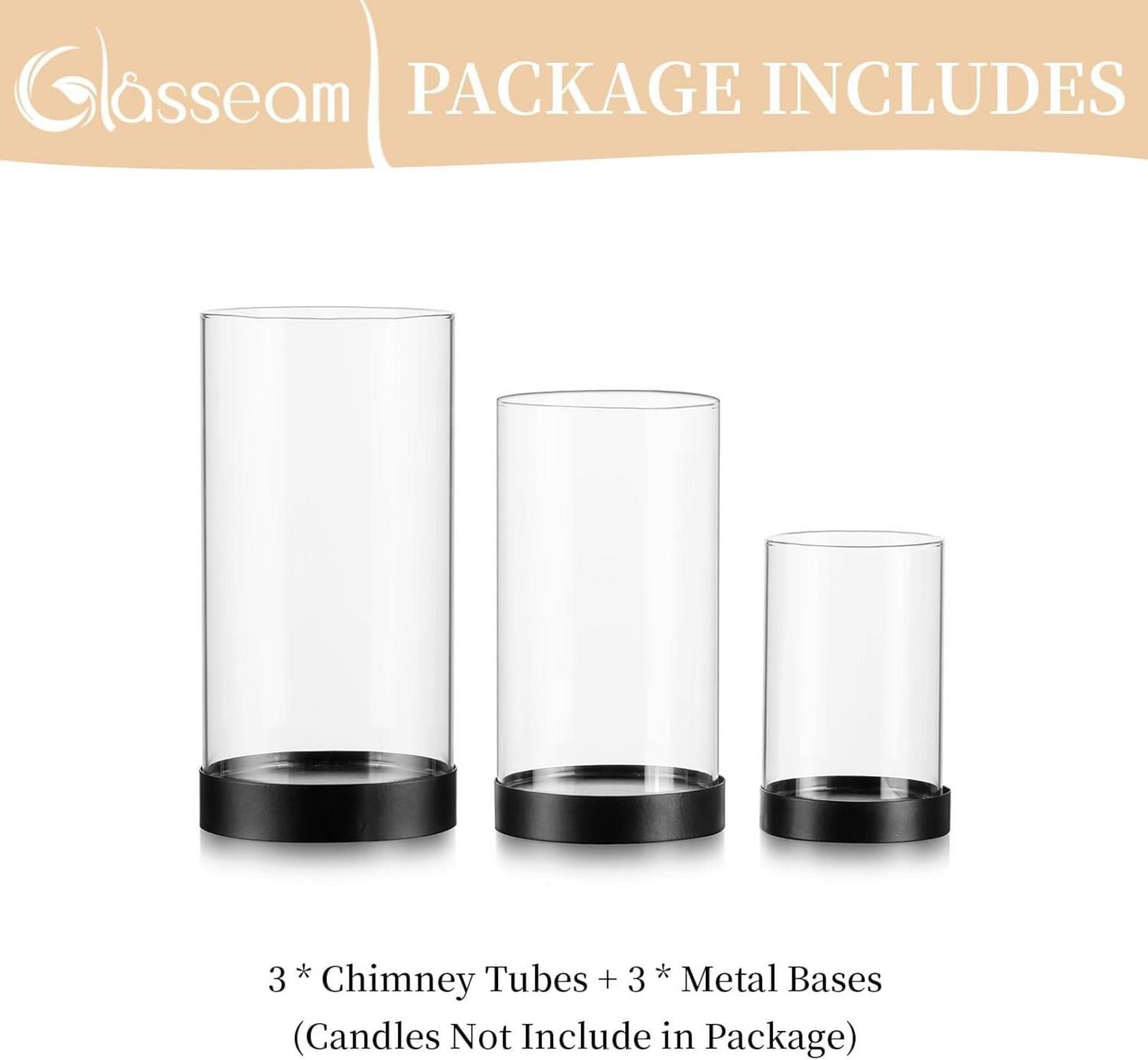 Windlichter Glas Kerzenhalter Set Metall Tischdeko Stumpenkerzen