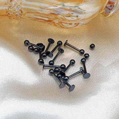 12er Lippenpiercing Set Chirurgenstahl Labret Helix Tragus Stud Silber Gold Schwarz