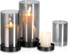 Windlicht Set Glas Kerzenhalter Stumpenkerzen Garten Wohnzimmer