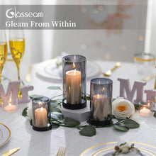 Windlicht Set Glas Schwarz Kerzenhalter Modern Draußen