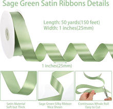 Schleifenband Grün 25 mm Eukalyptus Satinband 45 m