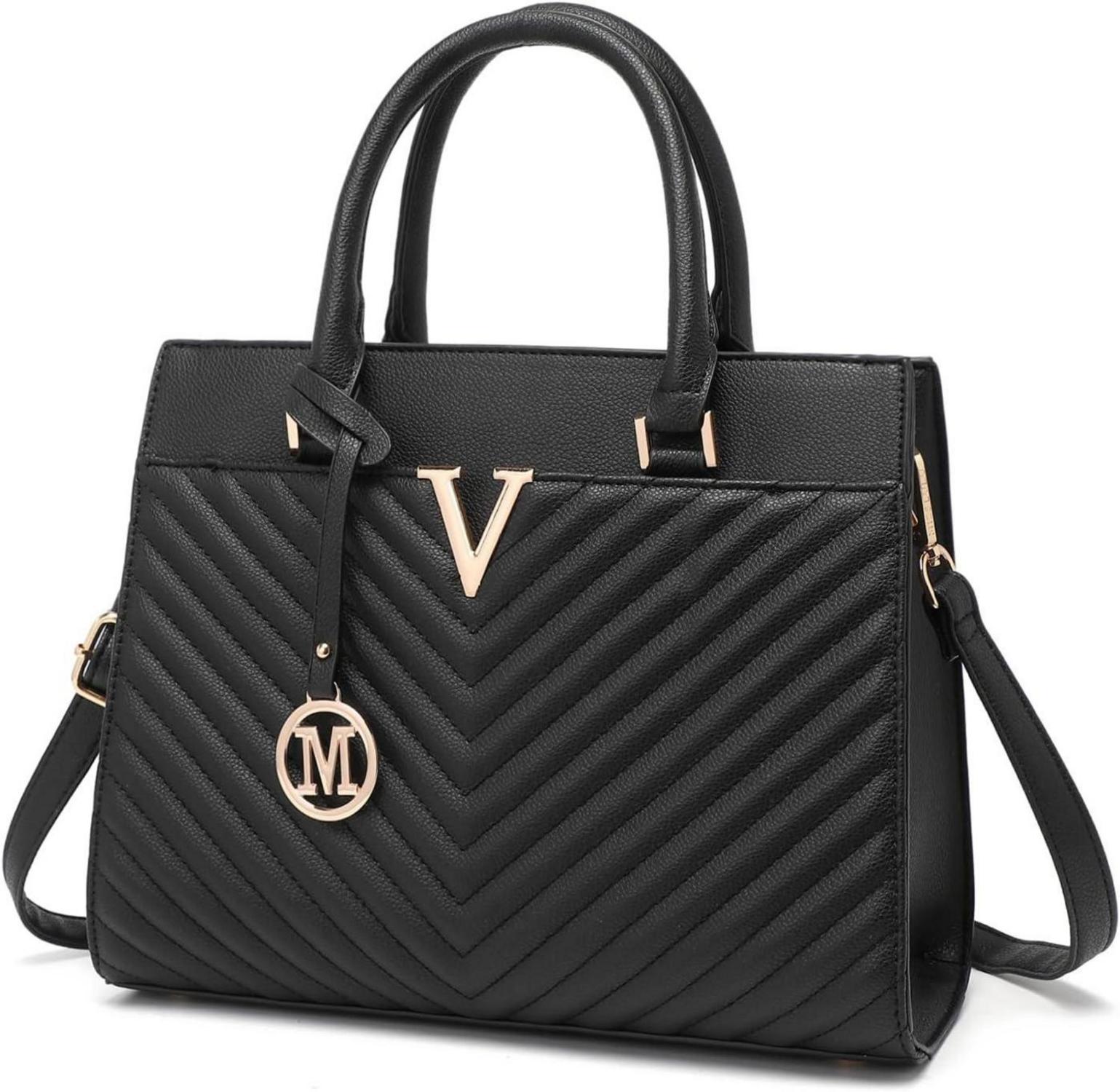 Modische V-Stepp Handtasche mit Goldenen Beschlägen