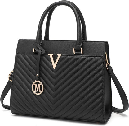 Modische V-Stepp Handtasche mit Goldenen Beschlägen