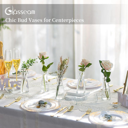 Kleine Glasvasen Klar Flower Vase Set 12 Stück Modern für