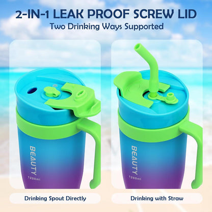 Trinkflasche Sport 1.2 Liter mit Strohhalm und