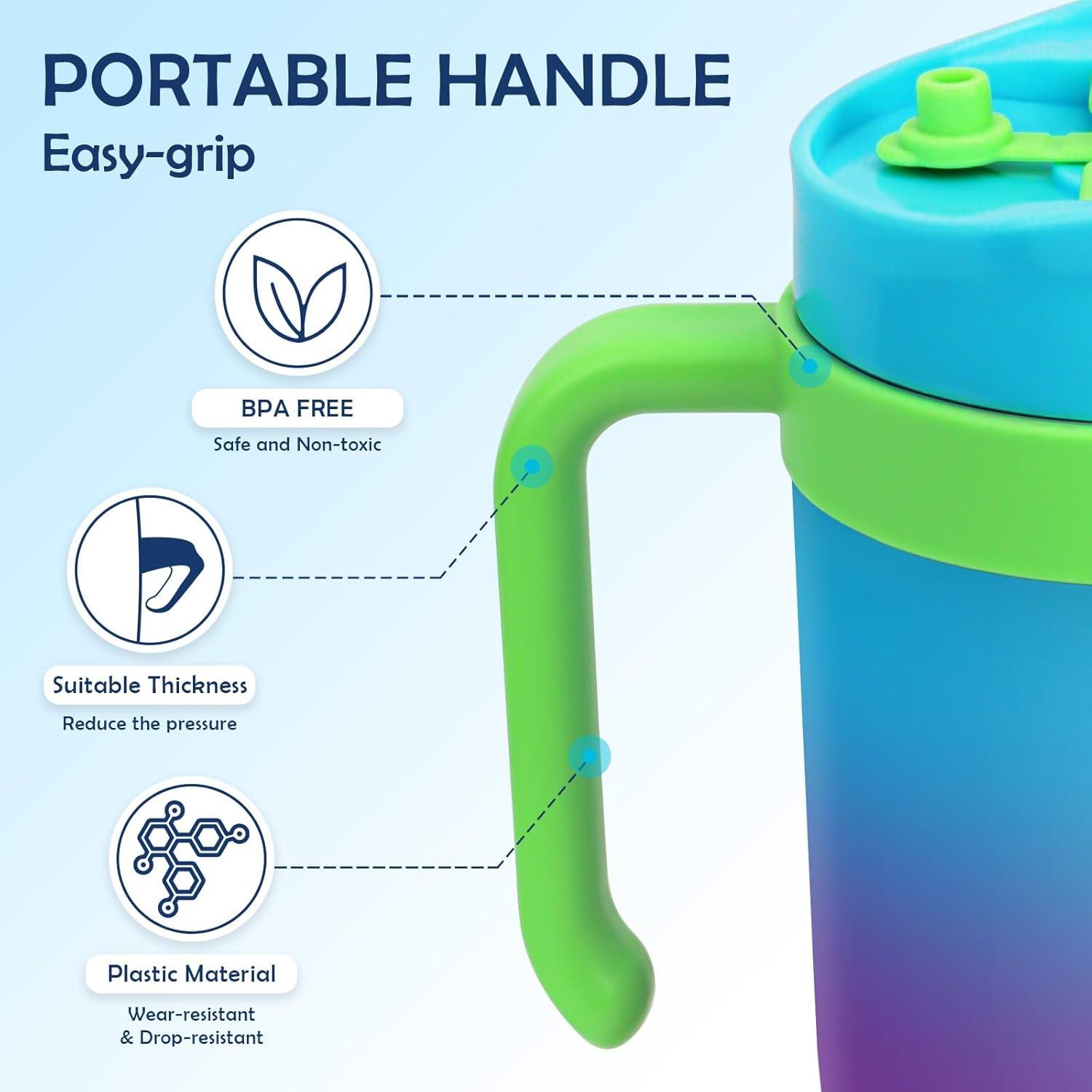 KETIEE Trinkflasche 1.2 Liter Sport mit Strohhalm BPA-frei Blau