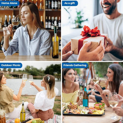 5-in-1 Weinkühlstab Set mit Ausgießer 2 Stück Edelstahl Weinkühler