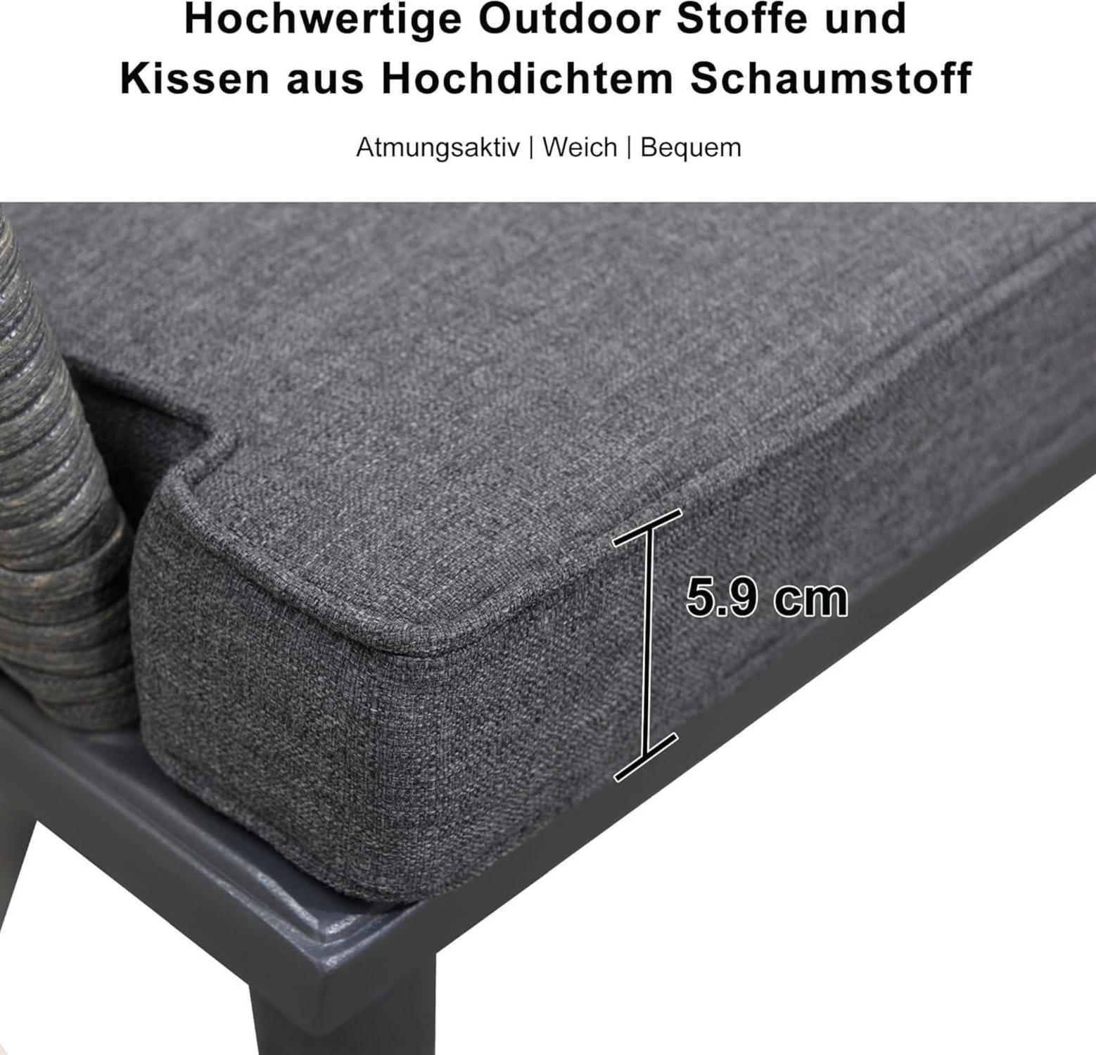 11-TLG Gartenmöbel Set Aluminium Rattan Grau Waterproof UV-beständig