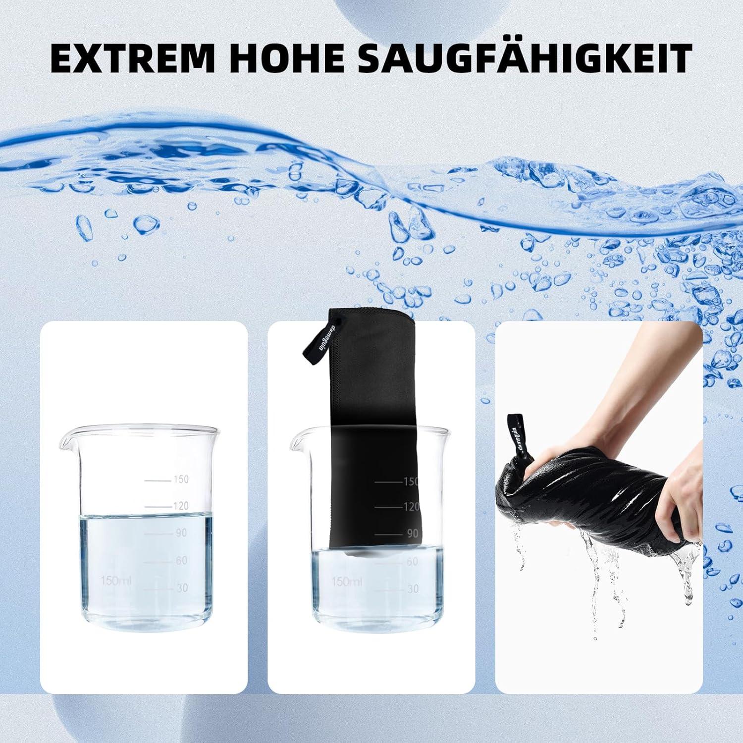3er-Set Mikrofaser Fitness Handtuch Groß Klein Schnelltrocknend
