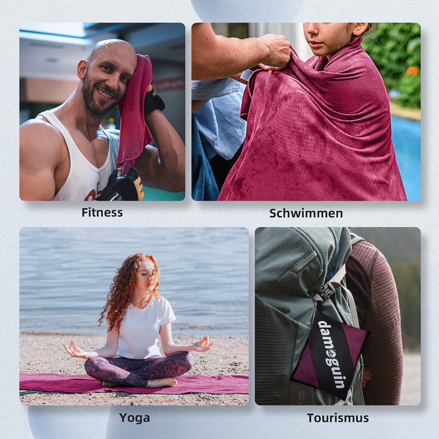 3er-Set Mikrofaser Fitness Handtuch Schnelltrocknende Handtücher