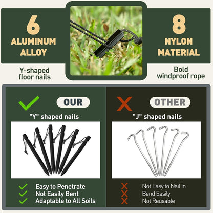 VOSOIR Tarp 3x3M Wasserdicht Ultraleicht Camping ZeltplaneATFORM.useState-Ösen Aluminiumstifte Nylonseile