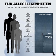 3er-Set Mikrofaser Fitness Handtuch Marineblau, 180*80cm