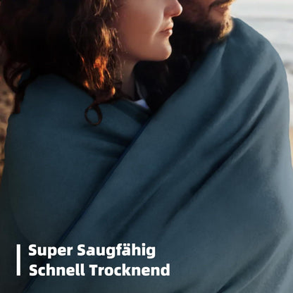 Mikrofaser Handtuch Set Groß Klein Fitness Schnelltrocknend Marineblau