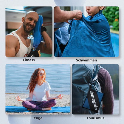 3er-Set Mikrofaser Fitness Handtuch Schnelltrocknend Strand Bad Reise
