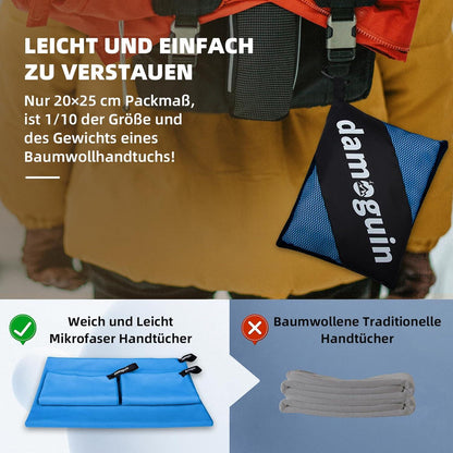 3er-Set Mikrofaser Handtuch in Blau