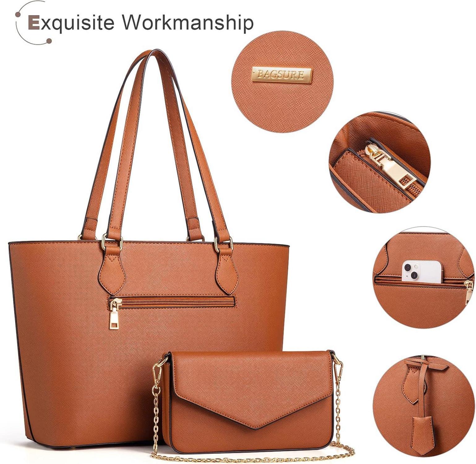 Bagsure Damen Handtaschen Set 4-teilig Büro Schule Reise