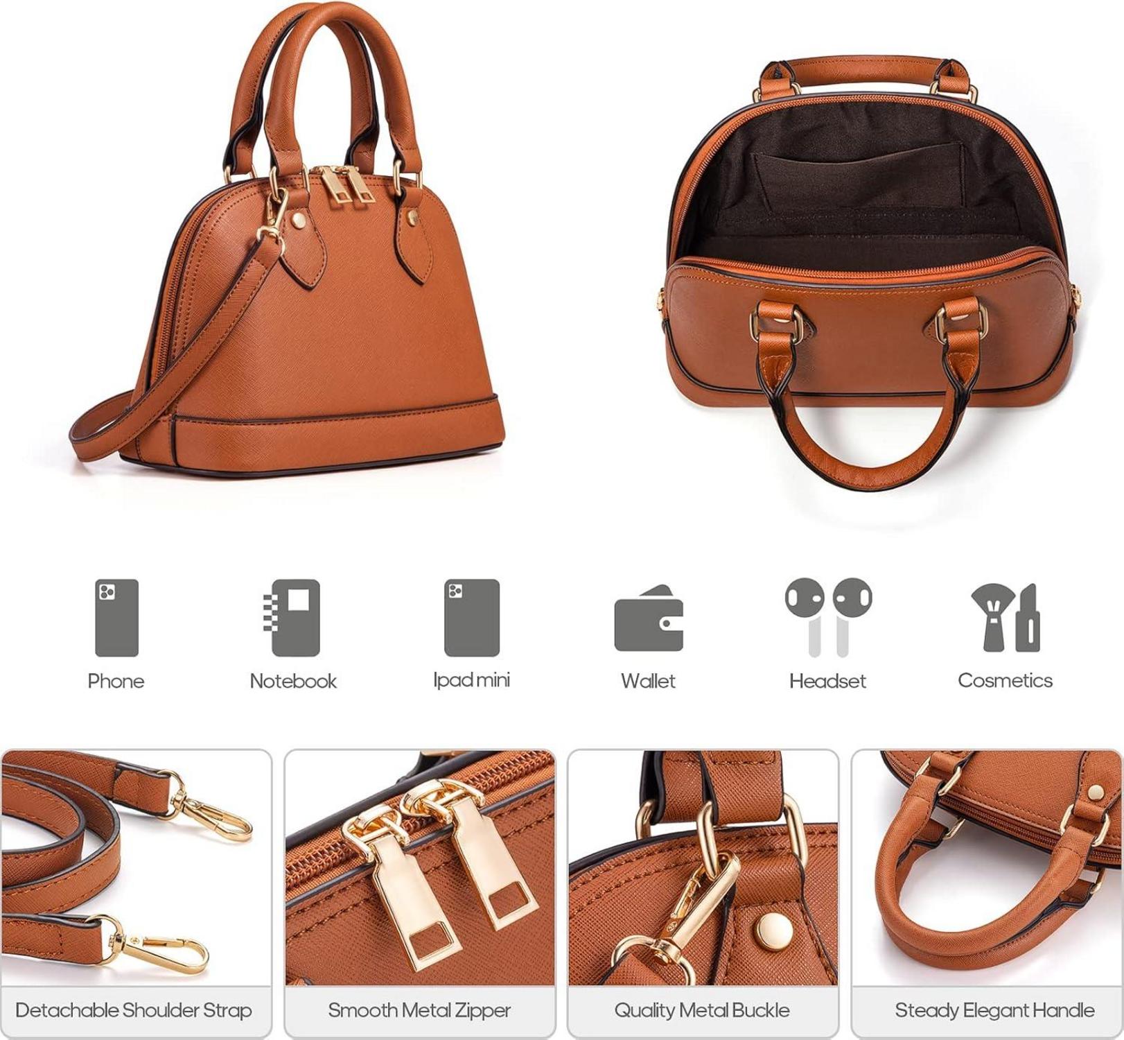 Handtaschen Set 4-teilig Kunstleder Damen Umhängetasche Clutch
