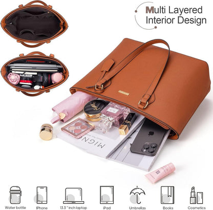 Damen Handtasche 4-teiliges Set Büro Schule Einkauf Reise Geschenk