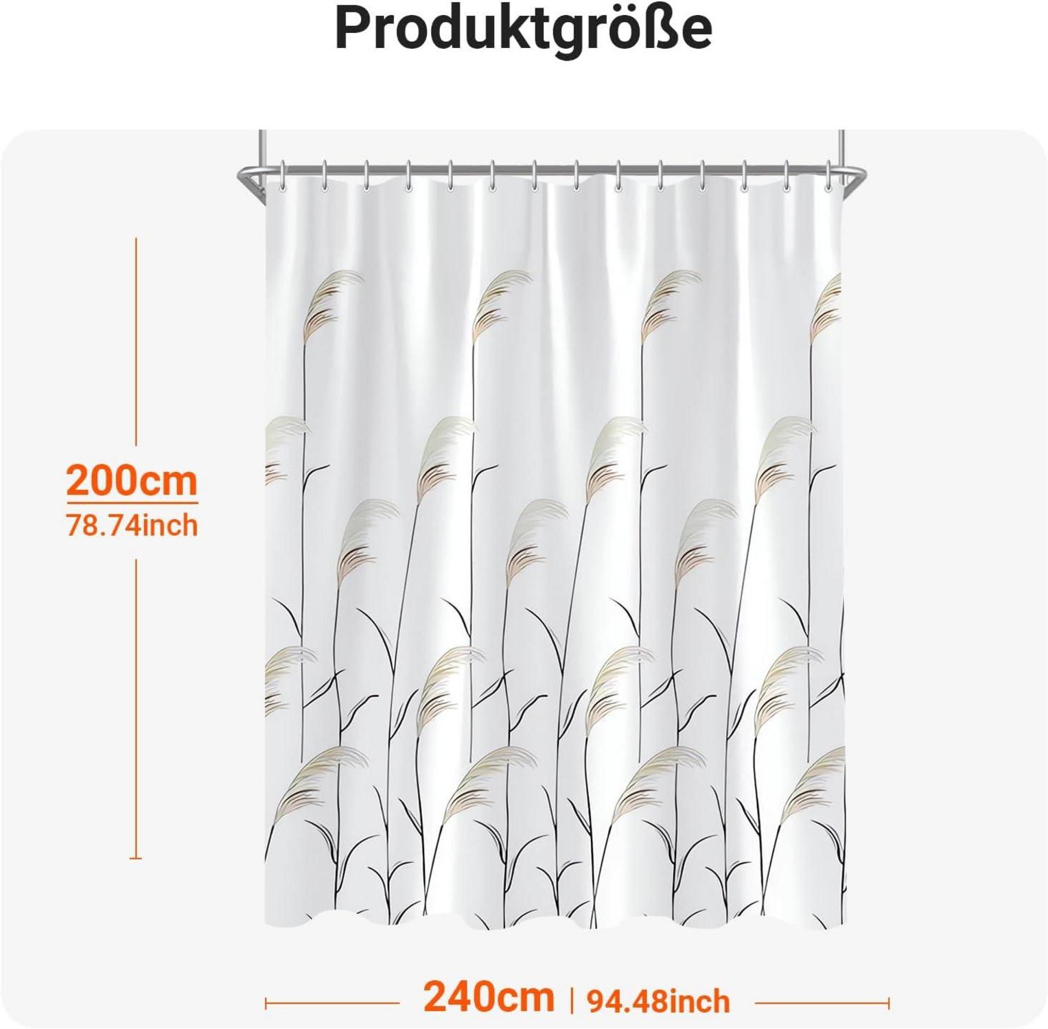 Duschvorhang Weizenohr 240x200cm antischimmel Wasserabweisend