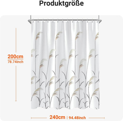 Duschvorhang Weizenohr 240x200cm antischimmel Wasserabweisend