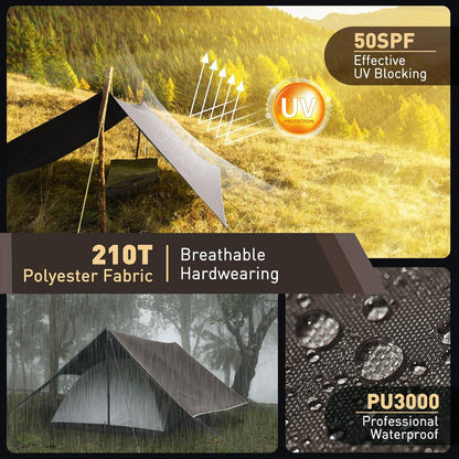 VOSOIR Tarp 3x5M Ultraleicht Wasserdicht Camping Zeltplane