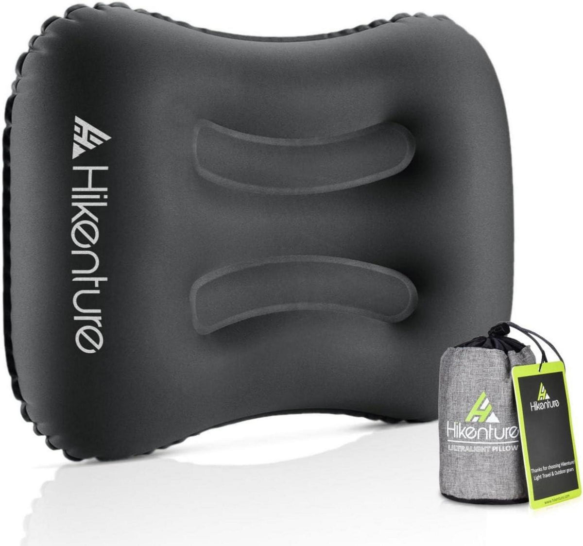 Aufblasbares Camping Kissen Ultraleicht Grau - Ergonomisches Reise