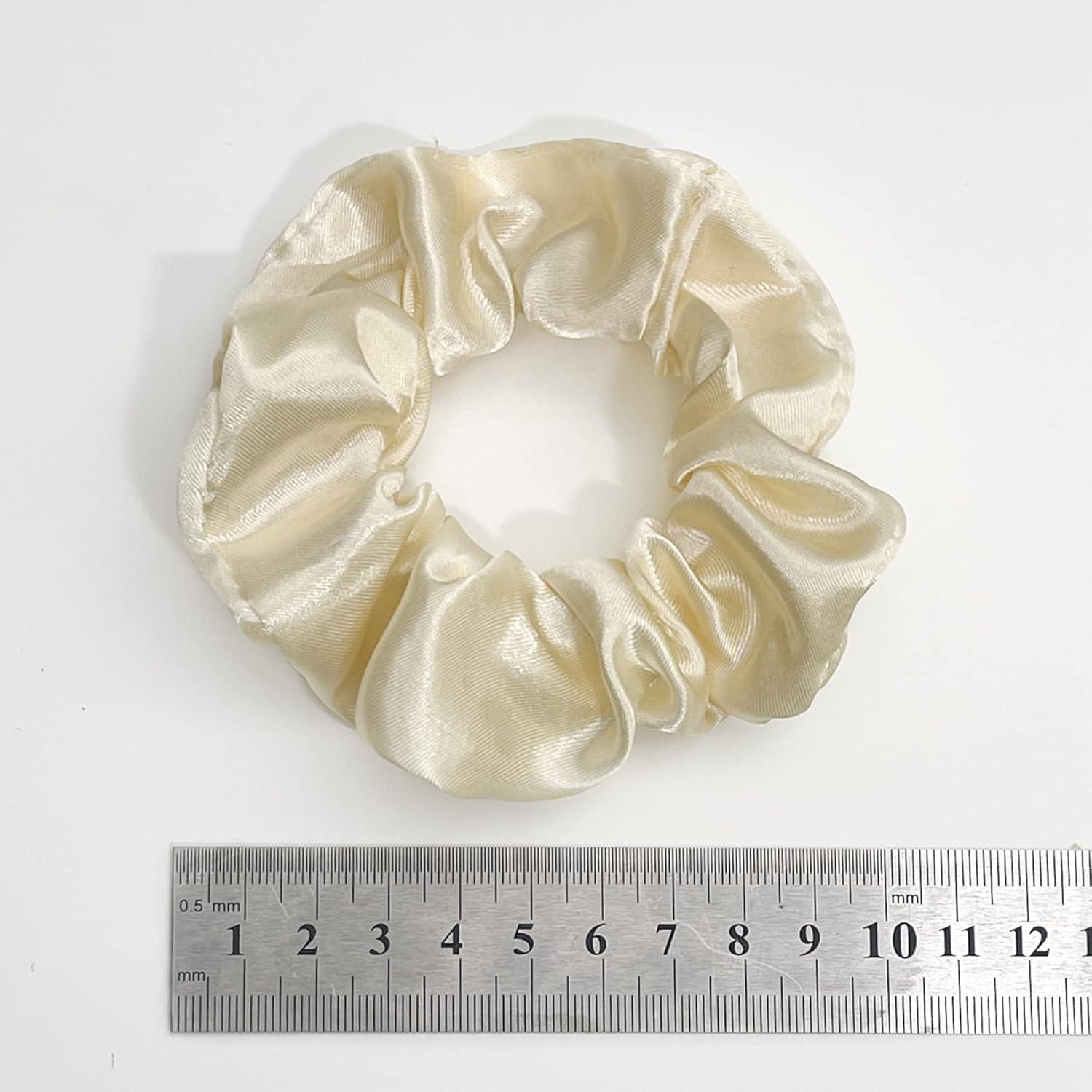 6er Set Satin Seide Scrunchies Haargummis für Damen Pferdeschwanz Halter