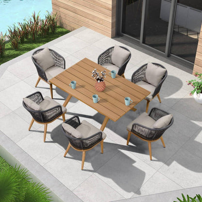 Gartenmöbel Set Terrassenmöbel Außen Balkonmöbel Teak Wetterfest UV Esszimmerstühle Kissen