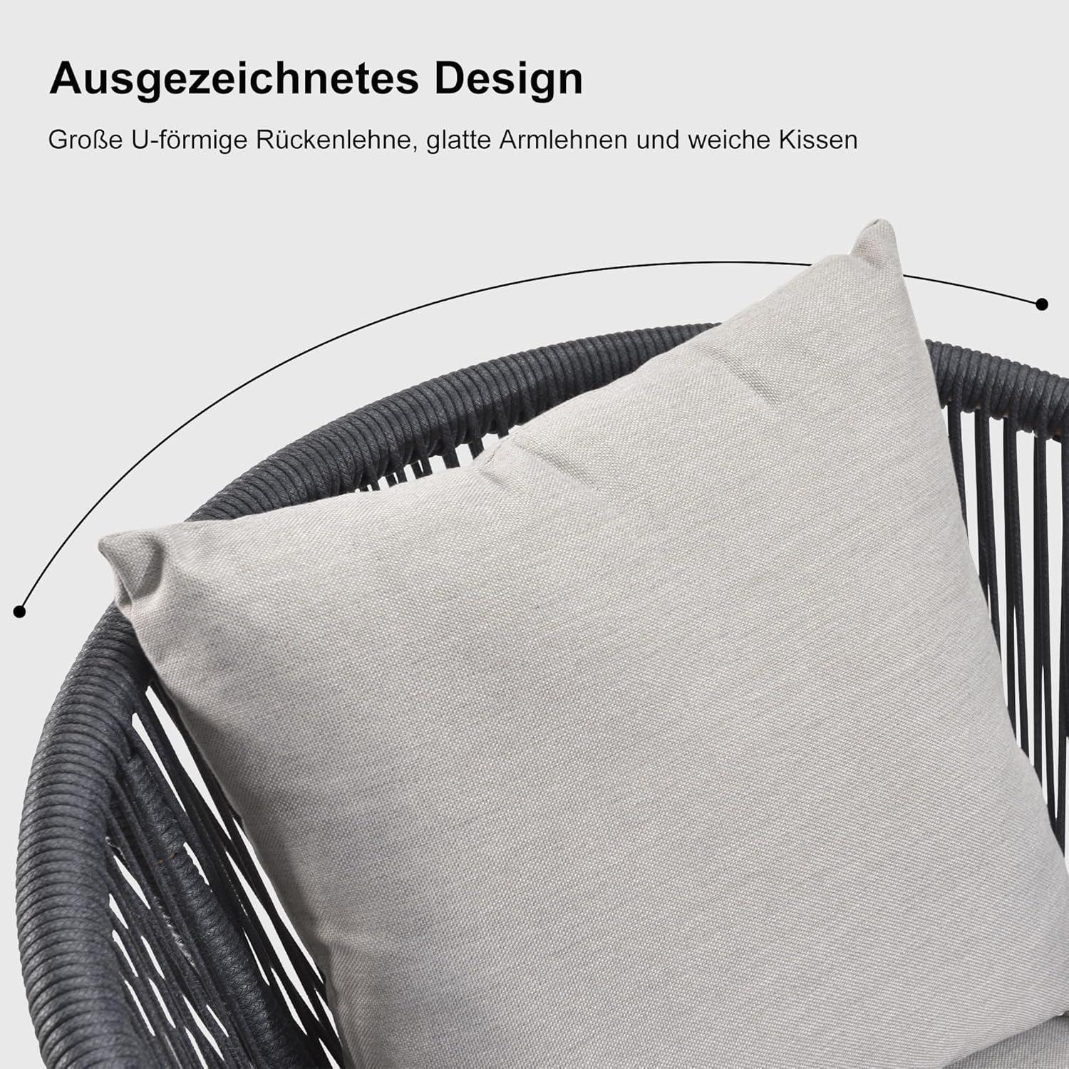 11-tlg. Gartenmöbel Set Aluminium Gartenlounge Rattanstühle Esstisch