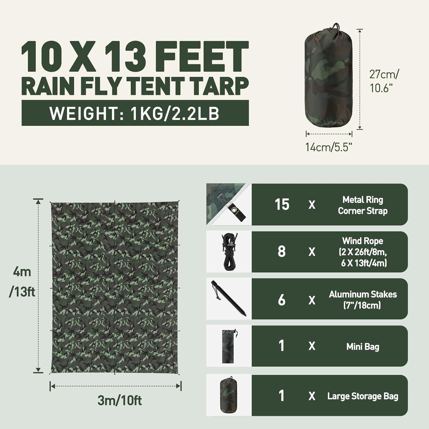 Ultraleichte Tarp 3x3M/3x4M Wasserdichte Zeltplane Anti-UV Schutz