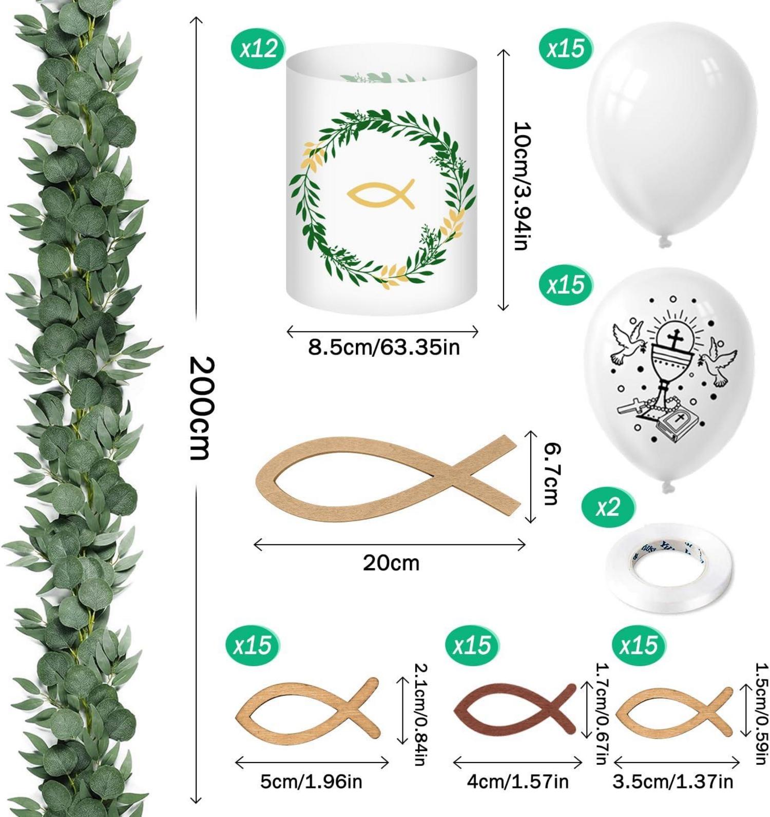 Taufe Deko Set Junge Mädchen Luftballons Fisch Girlande