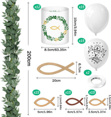 Taufe Deko Set Junge Mädchen Luftballons Fisch Girlande