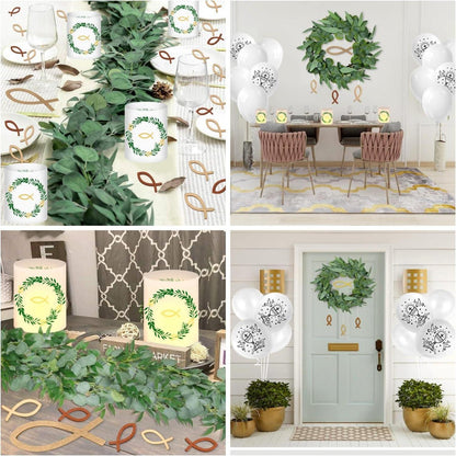 Taufdeko Junge Mädchen Fisch Taufe Set Luftballons Girlande