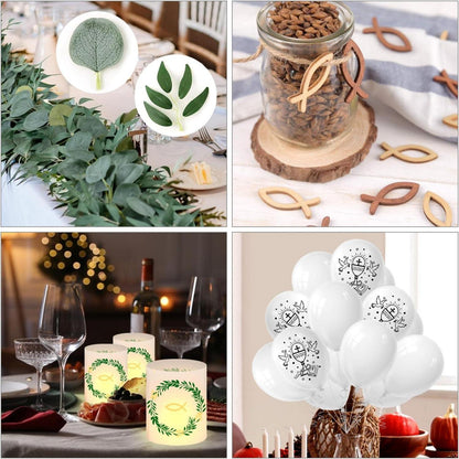 Taufe Deko Set Junge Mädchen Luftballons Fisch Girlande Holzfische