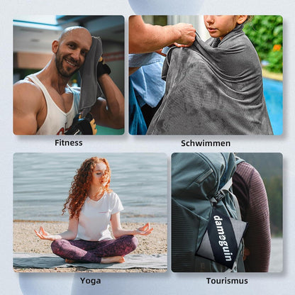 3er-Set Mikrofaser Fitness Handtücher Schnelltrocknend Strand
