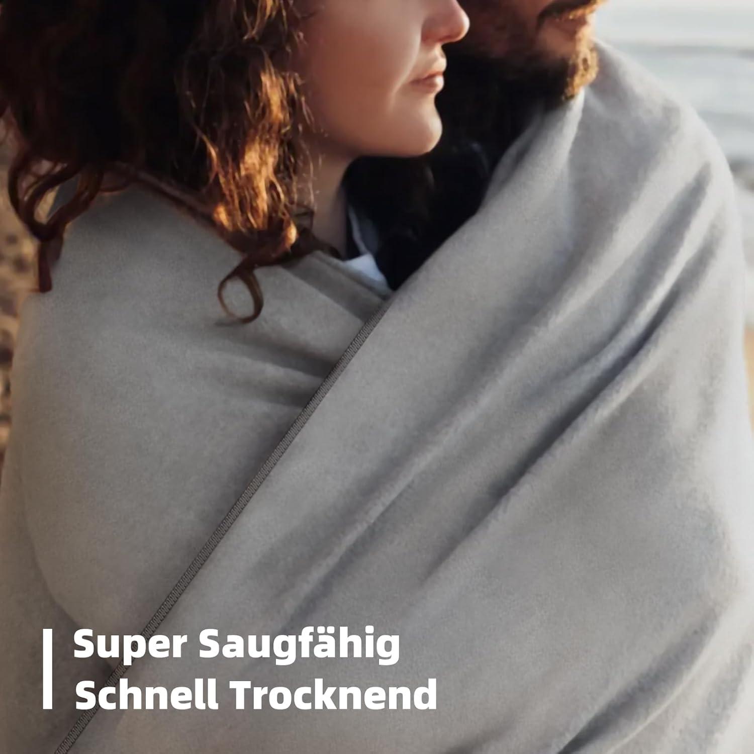3er-Set Mikrofaser Handtuch Groß Klein Schnelltrocknend Strand Bad Fitness
