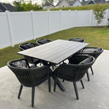 7-tlg PURPLE LEAF Gartenmöbel Set PE Rattan 6 Stuhl + Tisch