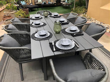 Rattan Gartenmöbel Set 9-tlg Aluminium Terrassenmöbel Grau
