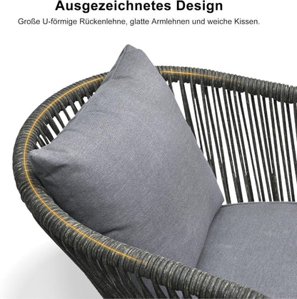 9-TLG Gartenmöbel-Set Aluminium Terrassenmöbel 8 Stühle inkl. Tisch Rostfrei Essgruppe Grau