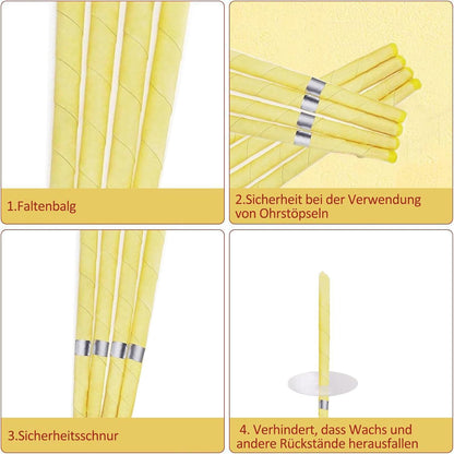 Natürliche Bienenwachs-Ohrenkerzen Set mit Schutzscheiben