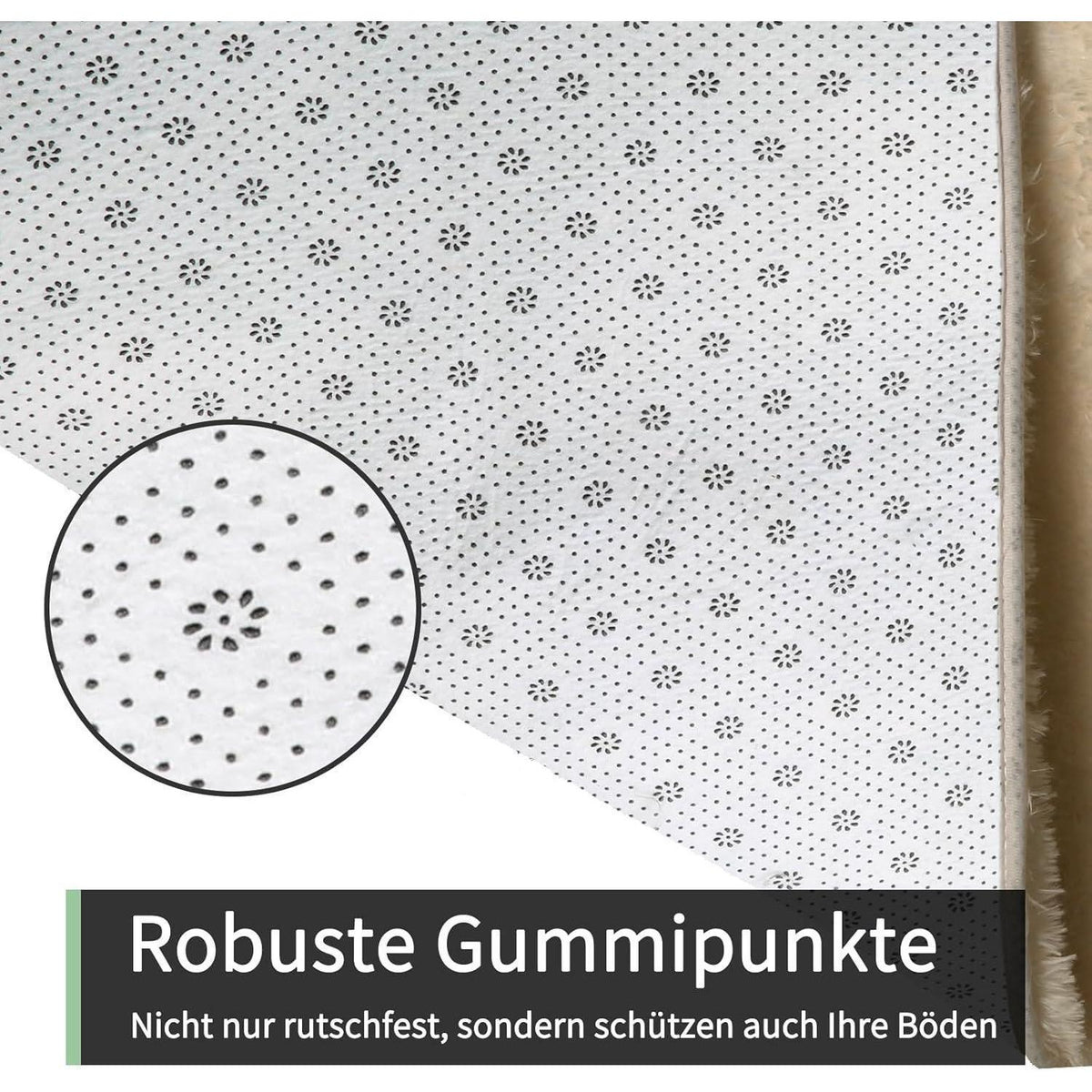 Hochflor Teppich Beige 240x340 - Flauschiger Wohnzimmerteppich