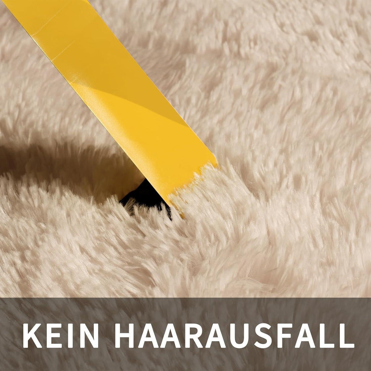 Hochflor Teppich Beige 240x340 - Flauschiger Wohnzimmerteppich