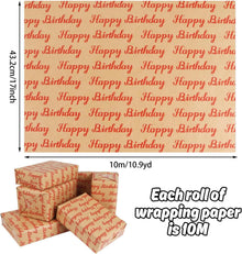 Geschenkpapier Rolle Kraftpapier Geburtstag 43x10m