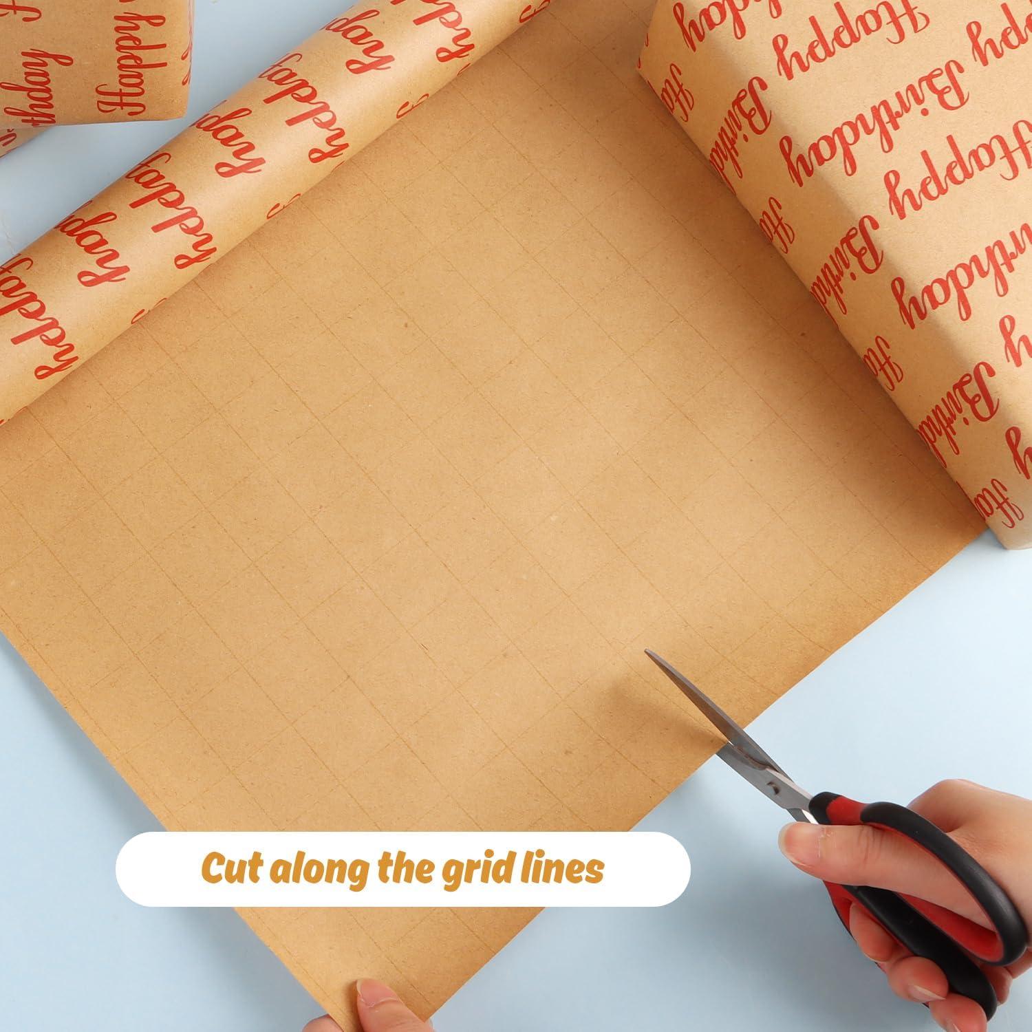 VEYLIN Geschenkpapier Rolle Kraftpapier 43x10m Geburtstag Kindergarten