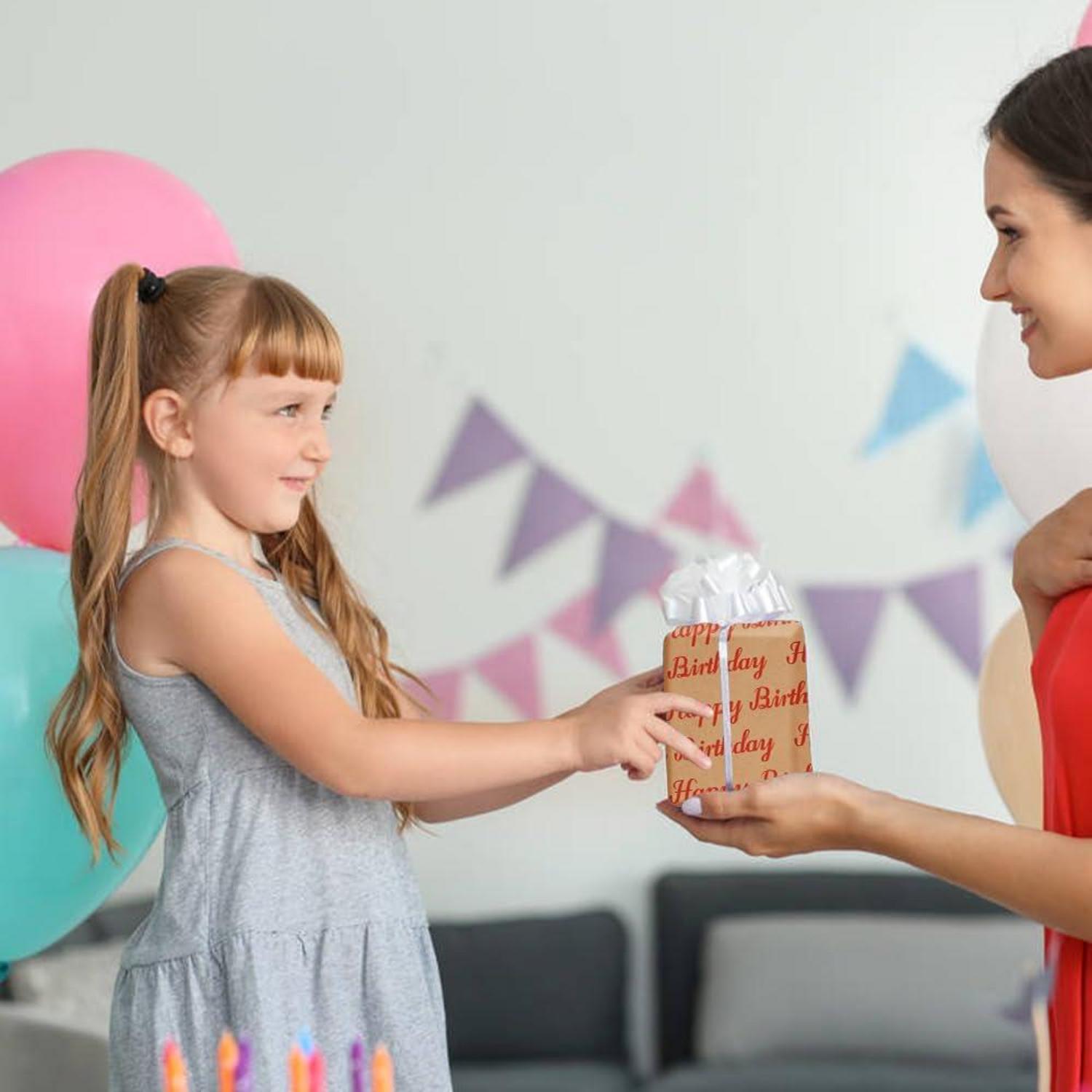 VEYLIN Geschenkpapier Rolle Kraftpapier 43x10m Geburtstag Kindergarten