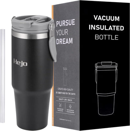 Thermobecher mit Strohhalm 900ml Trinkbecher für Heiß- und